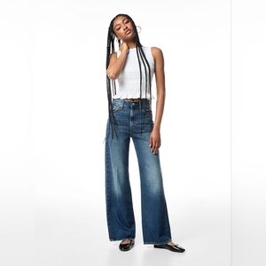 Levi's Ribcage Wide Leg Jeans, Size 28 Cotton Denim, 70s Inspired High Rise